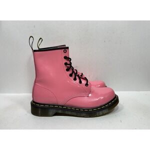 Doc Dr. Martens 1460 Bubblegum Pink Patent Leather Combat Boots Womens Size 8